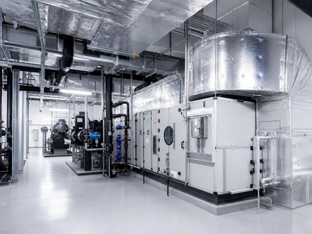 Centrale de traitement d’air et groupes froids d’un site pharmaceutique